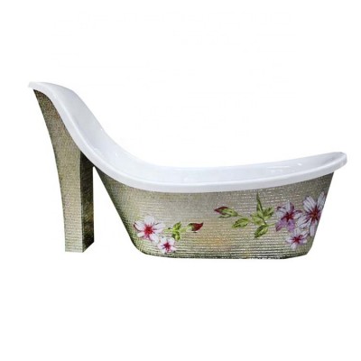 Fashion style shoe shape bathroom glass tile bathtub mosaic